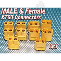 Male & Female XT60 connectors (10pcs/bag) GENUINE