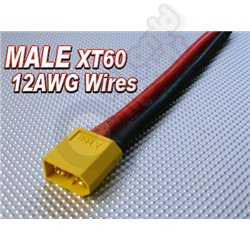 XT60 Male with 12AWG Silicone Wire 10cm