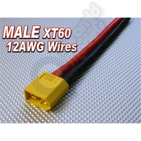 XT60 Male with 12AWG Silicone Wire 10cm