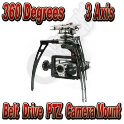 3 Axis Synchronous Belt Drive Glass Fibre Pan/Tilt/Zoom Camera Mount