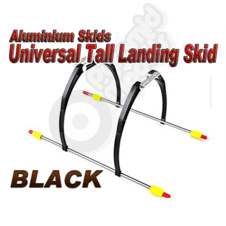 Universal -  Deluxe Kit - Aluminium Tall Landing Skid Gear Stand Kit for Quadcopters - Black