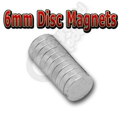 Disc Magnets 6mm(1/4 inch) - Pack of 10