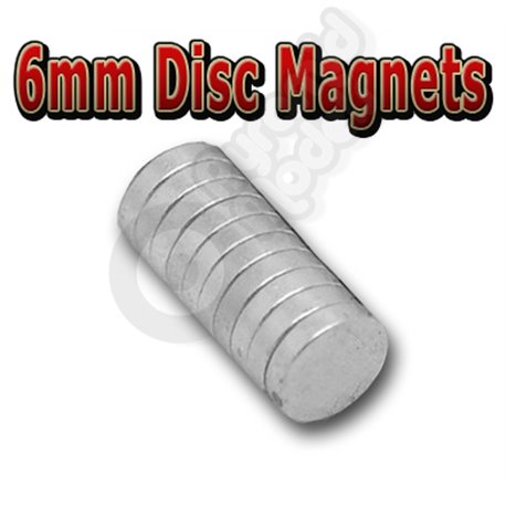Disc Magnets 6mm(1/4 inch) - Pack of 10