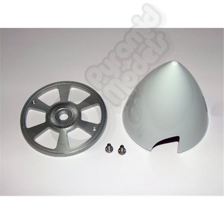 WHITE Nylon Spinner with Alloy Backplate-  2.5 inch / 63mm 
