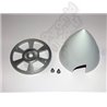 WHITE Nylon Spinner with Alloy Backplate-  2.5 inch / 63mm 
