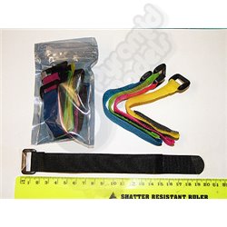 Packet of 5 colour Battery Straps - 200mm