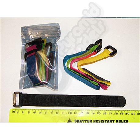 Packet of 5 colour Battery Straps - 200mm