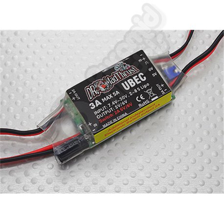 Dr. Mad Thrust series 3A UBEC with Inbuilt Aux Controlled On/Off Switch for Accessories