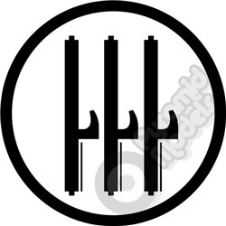 Italian Roundel - Black & White