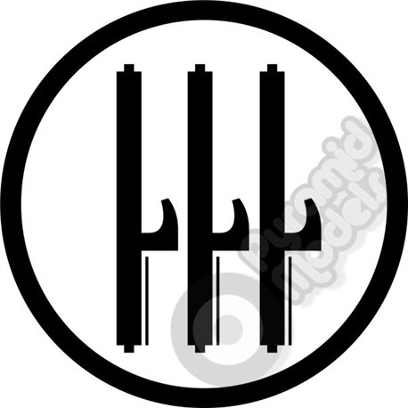Italian Roundel - Black & White