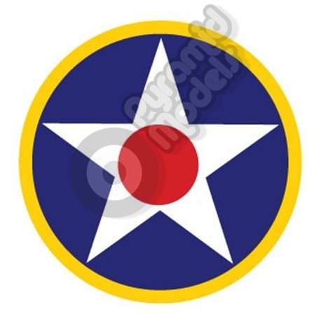 USA Roundel with yellow outline and centre dot