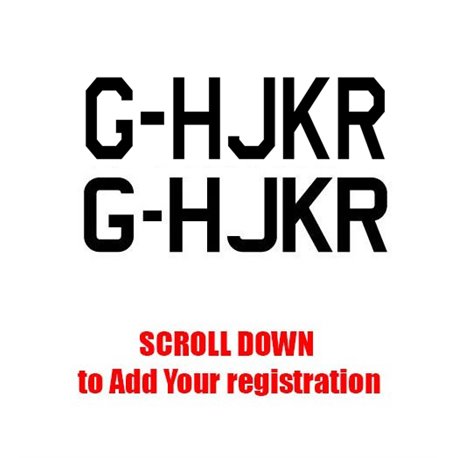 Pair of Registration Letters / Numbers