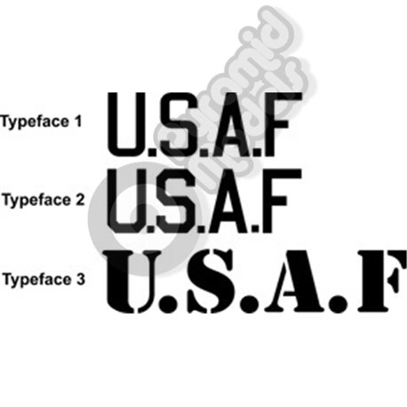 U.S.A.F - Cut vinyl lettering