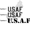 U.S.A.F - Cut vinyl lettering