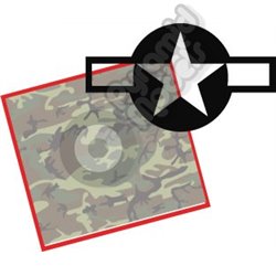 USA Star & Bar - Black and clear