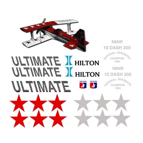 Ultimate 10 dash 300 - HILTON decal sets