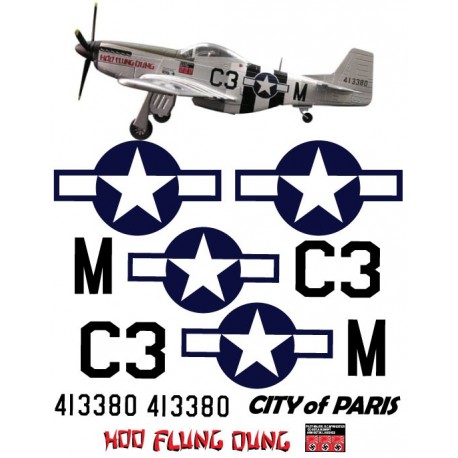 P51-D Mustang Decal Set - HOO FLUNG DUNG