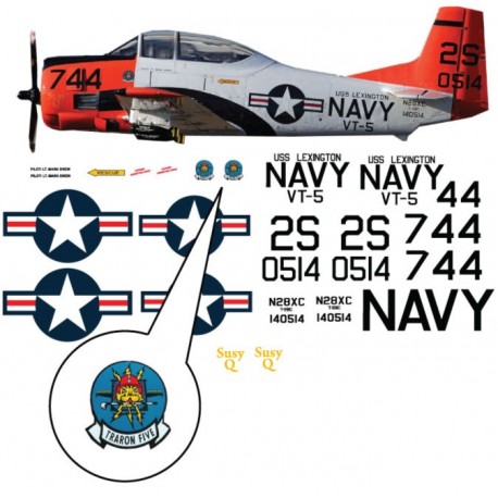 T-28 Trojan  NAVY Decal set - Traron Five