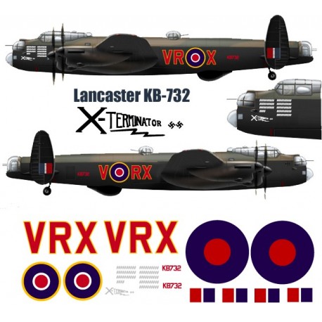 Avro Lancaster KB-732 X-TERMINATOR Decal sets