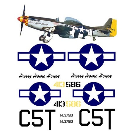 North american P51-D Decal set 4