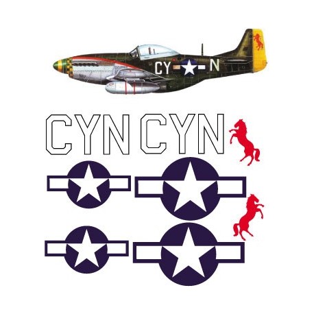 North american P51-D Decal set 2