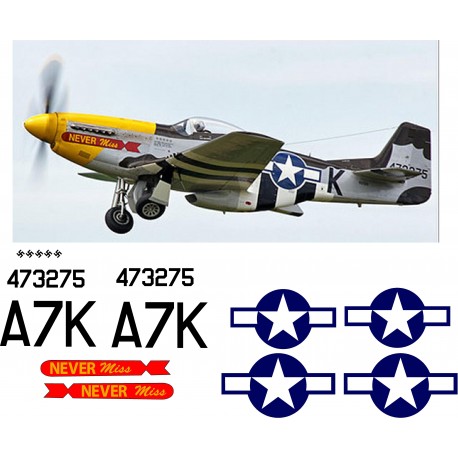 P51-D Mustang Decal Set - NEVER MISS