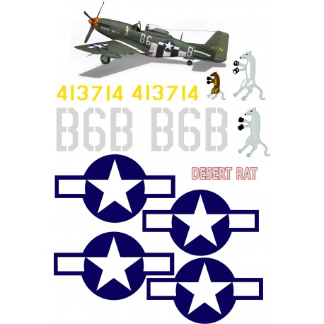 P51-D Mustang Decal Set - DESERT RAT